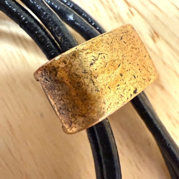 Chicos Tortoiseshell Pendant Necklace With Adjustable Black Cord Chain - Picture 8 of 10